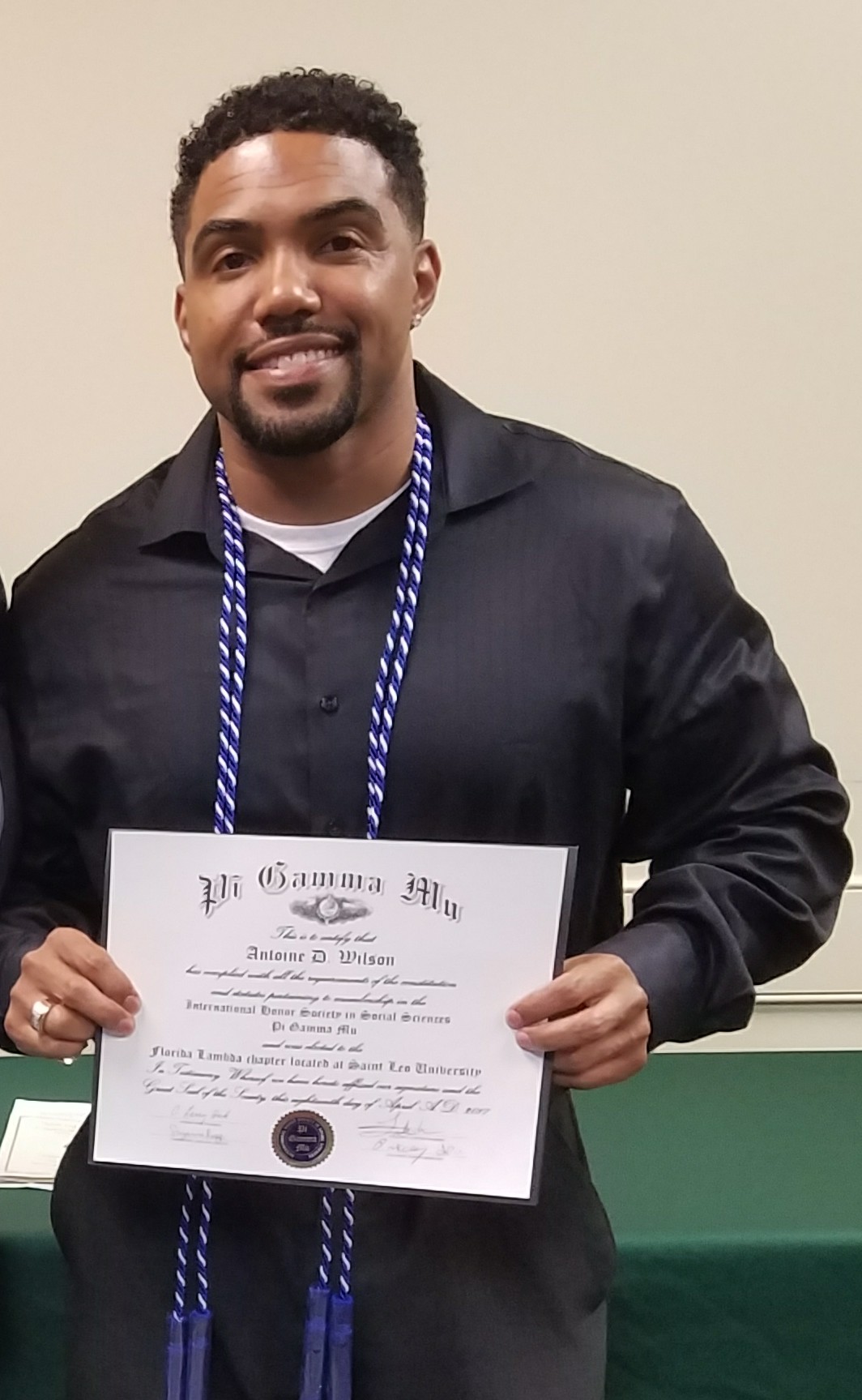 Antoine Wilson, a Navy veteran and current graduate student at Saint Leo University's Gwinnett, GA Education Center